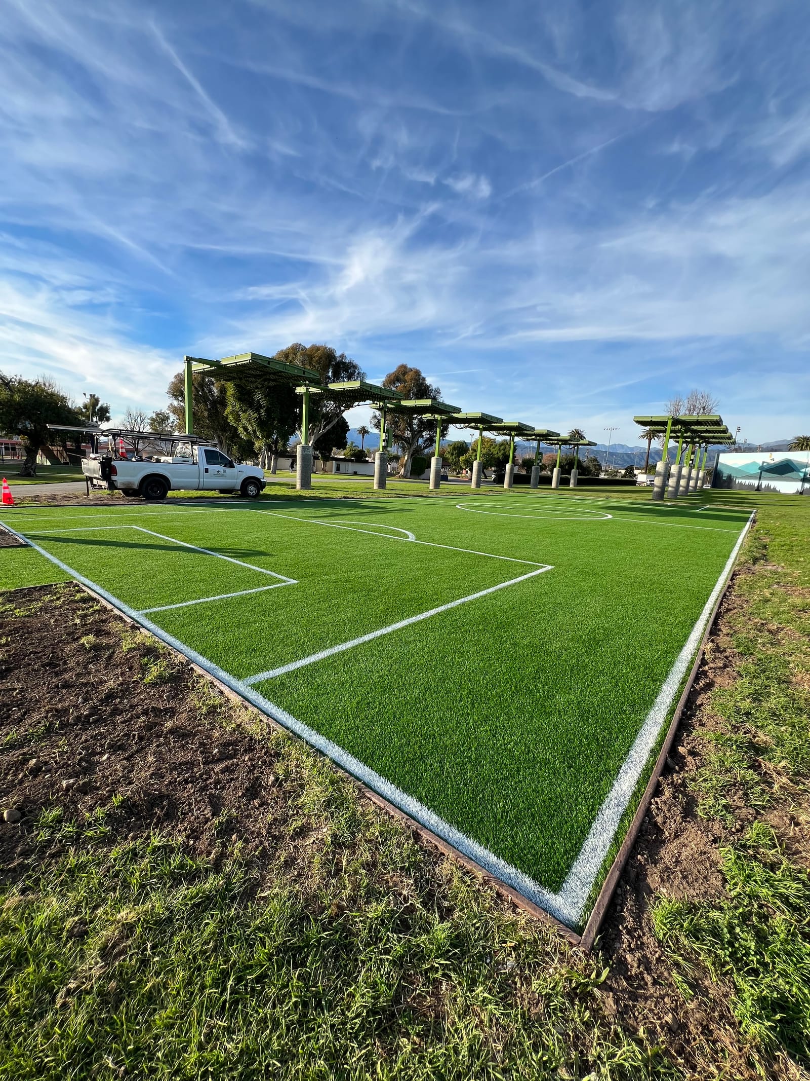 Artificial turf sports field