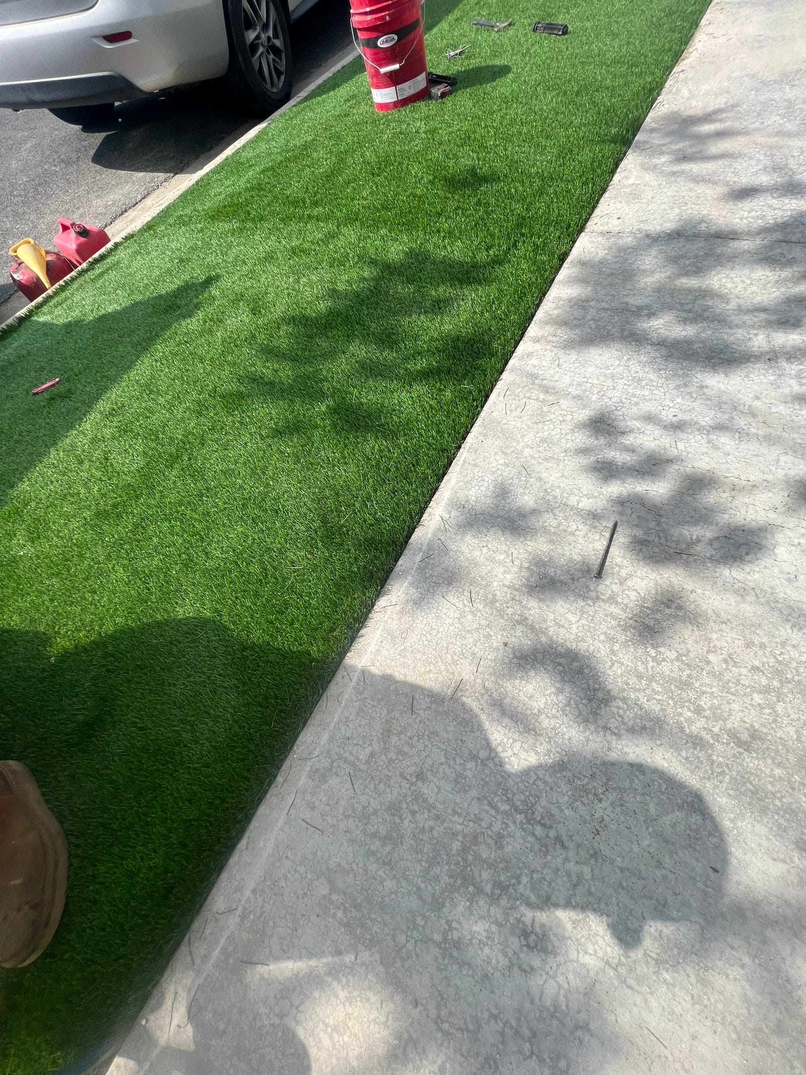 Concrete walkway beside turf