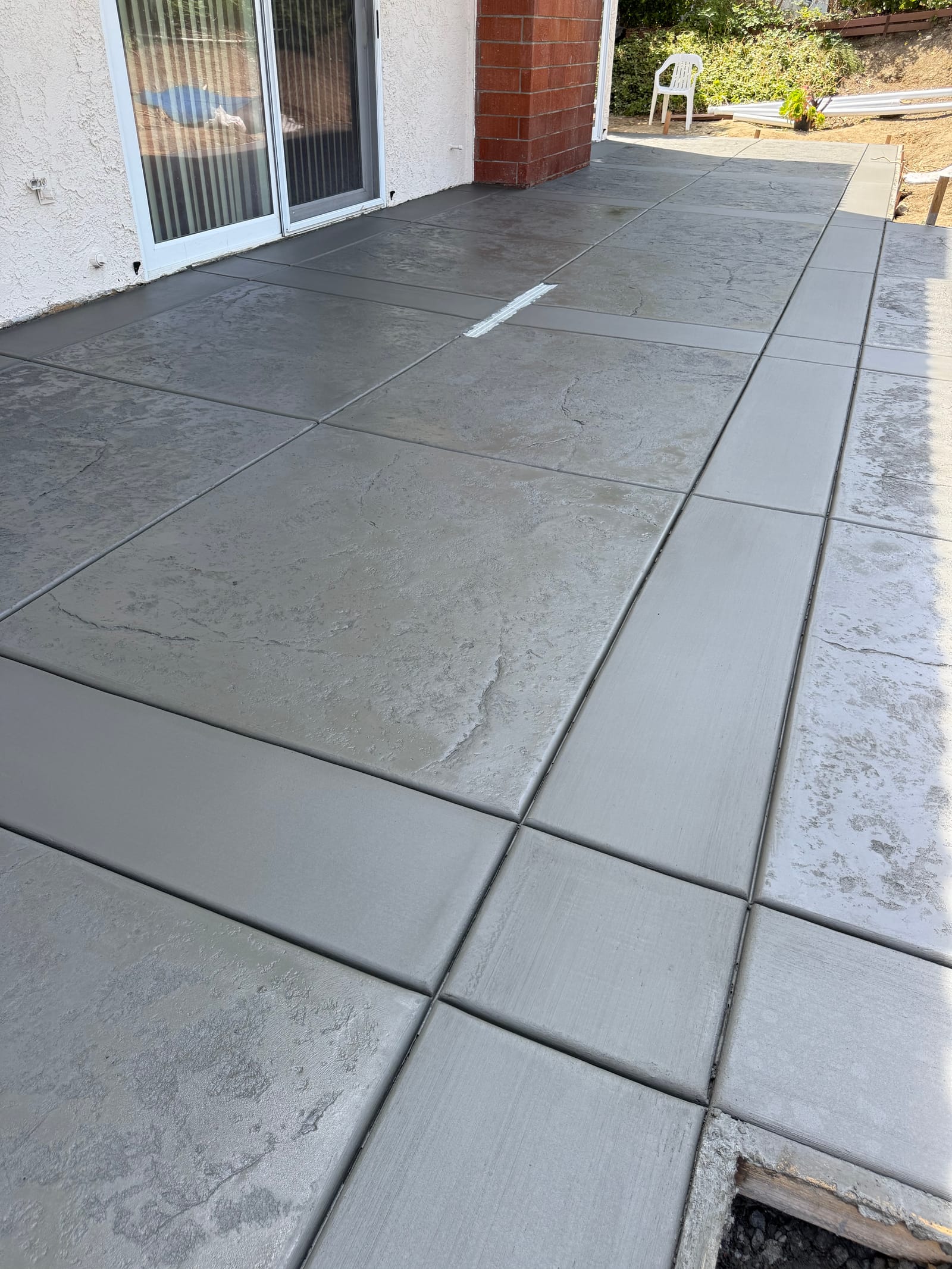 Finished concrete driveway